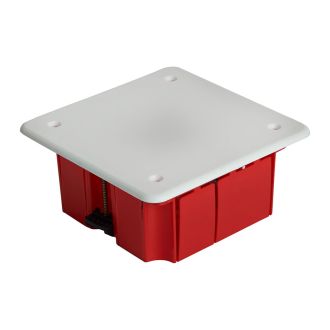 Коробка монтажная для полых стен, с пластиковыми зажимами, с крышкой, 92*92*45мм STEKKER EBX30-02-1-20-92, красный, 49007