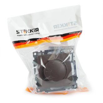 Выключатель диммирующий TRIAC(механизм), STEKKER GLS10-7106-04, 250V, 500W, серия Катрин, шоколад, 49017