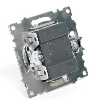 Переключатель 1-клавишный (механизм), STEKKER GLS10-7105-04, 250V, 10А, серия Катрин, шоколад, 49018