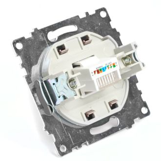 Розетка компьютерная 1-местная RJ-45 (механизм), STEKKER GLS00-7107-04, серия Катрин, шоколад, 49023