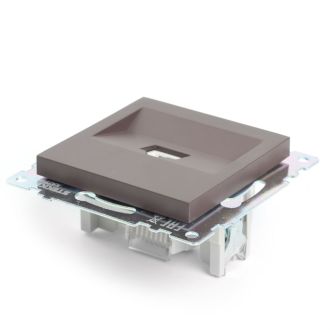 Розетка компьютерная 1-местная RJ-45 (механизм), STEKKER GLS00-7107-04, серия Катрин, шоколад, 49023