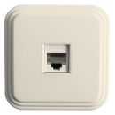 Розетка компьютерная 1-местная STEKKER, PST00-21-20 (РК8-01-БЖ), RJ-45, IP20, слоновая кость, 49062