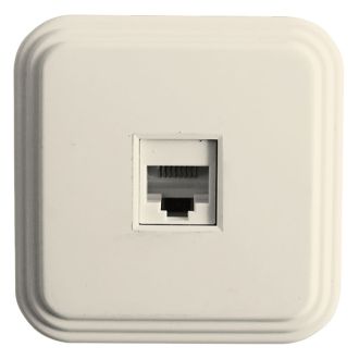 Розетка компьютерная 1-местная STEKKER, PST00-21-20 (РК8-01-БЖ), RJ-45, IP20, слоновая кость, 49062