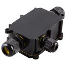 Коробка распределительная STEKKER LD523 водонепроницаемая на 3 выхода, 450V, 140х78х36, черный, 49121