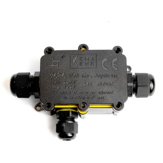 Коробка распределительная STEKKER LD523 водонепроницаемая на 3 выхода, 450V, 140х78х36, черный, 49121