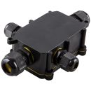 Коробка распределительная STEKKER LD524, водонепроницаемая на 4 выхода, 450V, 140х100х36, черный, 49122