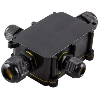 Коробка распределительная STEKKER LD524, водонепроницаемая на 4 выхода, 450V, 140х100х36, черный, 49122