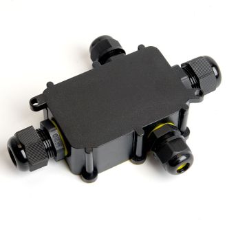 Коробка распределительная STEKKER LD524, водонепроницаемая на 4 выхода, 450V, 140х100х36, черный, 49122