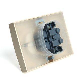 Розетка 2-местная с/з с крышкой STEKKER, PST16-9015-02, 250В, 16А, серия Эрна, слоновая кость, 49137