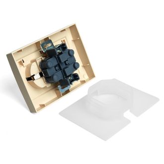 Розетка 2-местная с/з с крышкой STEKKER, PST16-9015-02, 250В, 16А, серия Эрна, слоновая кость, 49137