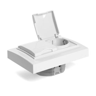 Розетка 2-местная с/з с крышкой, STEKKER, PST16-9015-01, 250В, 16А, серия Эрна, белый, 49139