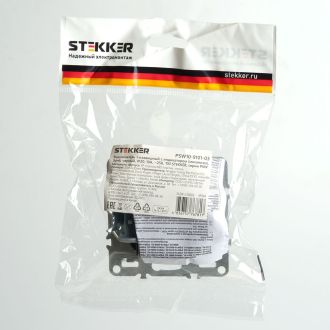 Выключатель 1-клавишный c индикатором (механизм), STEKKER, PSW10-9101-03, 250В, 10А, серия Эрна, черный, 49146