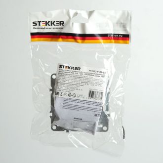 Выключатель 2-клавишный с индикатором (механизм), STEKKER, PSW10-9102-03, 250В, 10А, серия Эрна, черный, 49147