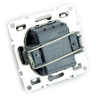 Выключатель 2-клавишный (механизм), STEKKER, PSW10-9104-03, 250В, 10А, серия Эрна, черный, 49149