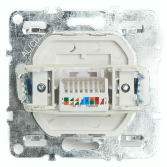 Розетка компьютерная 1-местная RJ-45 (механизм), STEKKER PST00-9107-03, серия Эрна, черный, 49151