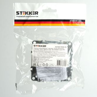 Розетка телевизионная 1-местная (механизм), STEKKER, PST00-9108-03, 75 Ом, 5-862МГц, серия Эрна, черный, 49152