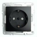 Розетка 1-местная c/з (механизм), STEKKER, PST16-9110-03, 250В, 16А с защитной шторкой, серия Эрна, черный, 49154