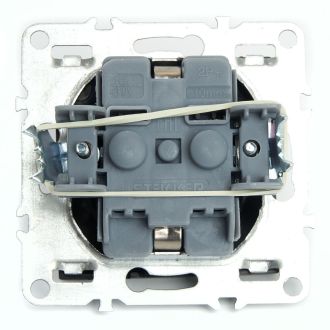 Розетка 1-местная c/з (механизм), STEKKER, PST16-9110-03, 250В, 16А с защитной шторкой, серия Эрна, черный, 49154