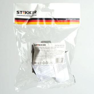 Розетка 1-местная с/з (механизм), STEKKER, PST16-9111-03, 250В, 16А с защ. шторкой и с USB, серия Эрна, черный, 49155