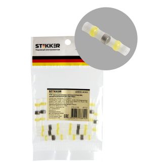 LD302-4060 ГСИ термоусаживаемая с припоем 4-6 мм2 48A, прозрачный/желтый (DIY упак 10шт), STEKKER, 49162