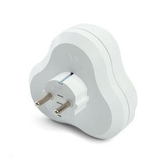 Разветвитель сетевой 3-местный с/з STEKKER ADP16-23-21, 250V, 16A, ABS пластик, белый, 49165
