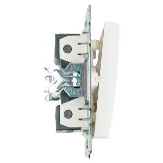 Переключатель 2-клавишный (механизм), STEKKER GLS10-7107-01, 250V, 10А, серия Катрин, белый, 49166