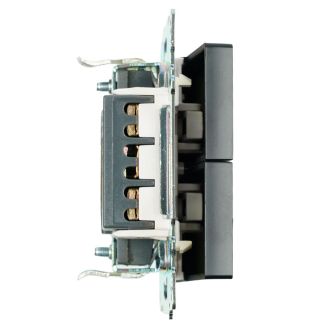 Переключатель 2-клавишный (механизм), STEKKER GLS10-7107-05, 250V, 10А, серия Катрин, черный, 49167