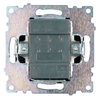 Переключатель 2-клавишный (механизм), STEKKER GLS10-7107-05, 250V, 10А, серия Катрин, черный, 49167