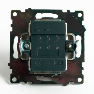 Переключатель2-клавишный (механизм), STEKKER GLS10-7107-02, 250V, 10А, серия Катрин, шампань, 49169