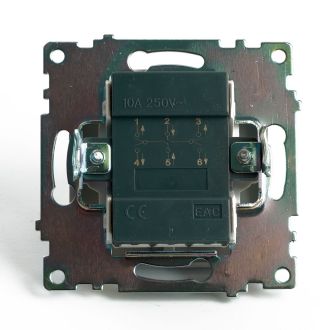 Переключатель 2-клавишный (механизм), STEKKER GLS10-7107-04, 250V, 10А, серия Катрин, шоколад, 49170