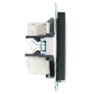 Розетка TV + компьютерная RJ-45 (механизм), STEKKER GLS00-7106-05, серия Катрин, черный, 49182