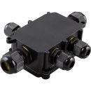 Коробка распределительная STEKKER LD525 водонепроницаемая на 5 выходов, 450V, 140х100х36, черный, 49189