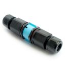 Соединитель-коннектор LD540 разъемный с замком 3-контактный, с пружинным контактом IP68, черный, STEKKER, 49193