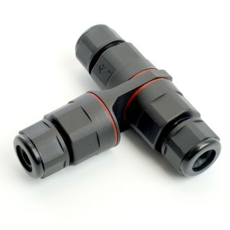 Соединитель-коннектор LD541 3-контактный на 3 выхода, с СМК221 пружинным контактом IP68, черный, STEKKER, 49194