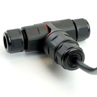 Соединитель-коннектор LD541 3-контактный на 3 выхода, с СМК221 пружинным контактом IP68, черный, STEKKER, 49194