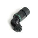 Соединитель-коннектор LD543 3-контактный угловой с винтовым контактом IP68, черный, STEKKER, 49196
