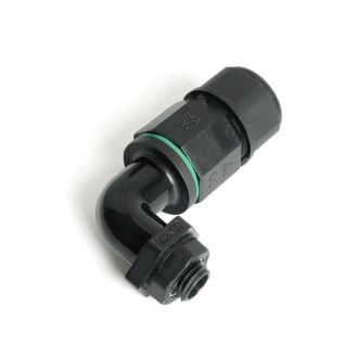 Соединитель-коннектор LD543 3-контактный угловой с винтовым контактом IP68, черный, STEKKER, 49196