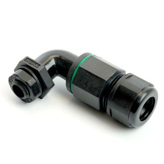 Соединитель-коннектор LD543 3-контактный угловой с винтовым контактом IP68, черный, STEKKER, 49196