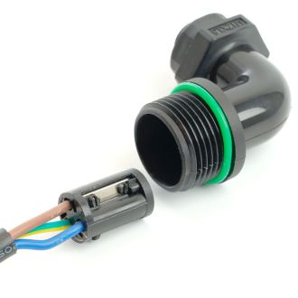 Соединитель-коннектор LD543 3-контактный угловой с винтовым контактом IP68, черный, STEKKER, 49196