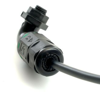 Соединитель-коннектор LD543 3-контактный угловой с винтовым контактом IP68, черный, STEKKER, 49196
