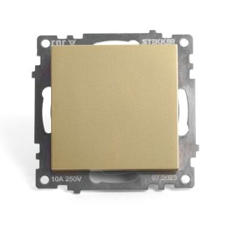 Выключатель 1-клавишный (механизм) STEKKER, GLS10-7103-08, 250В, 10А, серия Катрин, золото, 49213