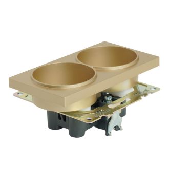Розетка 2-местная с защитной шторкой (механизм) б/з, 250В, 10А, серия Катрин, золото, STEKKER GLS10-7113-08, 49225