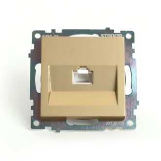 Розетка компьютерная 1-местная RJ-45 (механизм), STEKKER, GLS00-7107-08, серия Катрин, золото, 49227