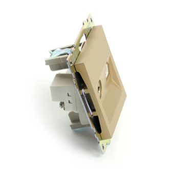 Розетка TV + компьютерная RJ-45 (механизм), STEKKER, GLS00-7106-08, серия Катрин, золото, 49230