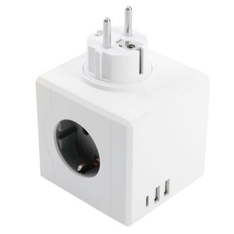 Разветвитель сетевой 3-местный с/з STEKKER ADP16-33-21, 250V, 16A, ABS пластик, белый, 49231