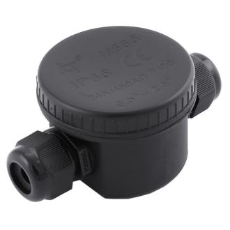 Коробка распределит. водонепрониц круглая 2 вых. с 3-конт.коннектором, 450V, 106х64х46, STEKKER LD544, 49232