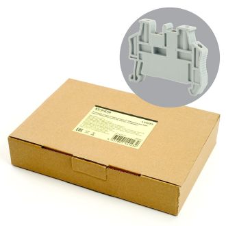 Концевой стопор (ограничитель) на DIN рейку для ЗНИ, серый LD590, STEKKER, 49263 (комплект 100 шт.)