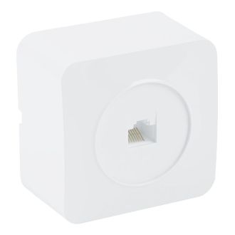 Розетка RJ-45 открытой установки, STEKKER, серия София, 1-местная, белый, MST00-20-01, 49300