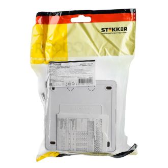 Розетка 4-местная с/з открытой установки, квадрат, STEKKER, 250В, 16А, IP20, серия София, белый, MST16-14S-01, 49310