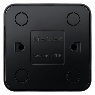 Розетка 1-местная б/з открытой установки, STEKKER, 250В, 10А, IP20, серия София, черный, MST10-11-02, 49313
